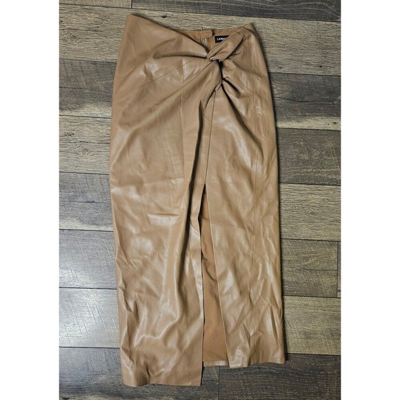 LaMarque Eileen Faux Leather Knot Midi Skirt Small - Picture 7 of 12